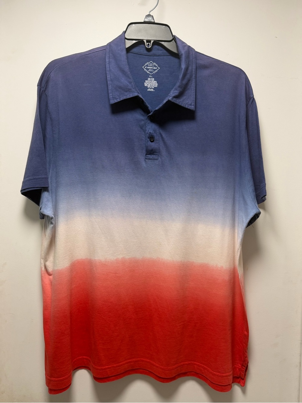 St. John's Bay Ombre Polo in Navy, White & Red